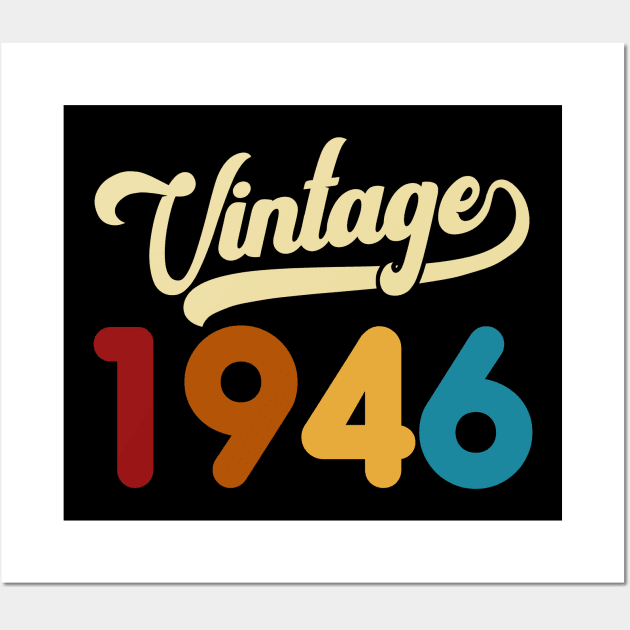 1946 Vintage Gift 74th Birthday Retro Style Wall Art by Kimko